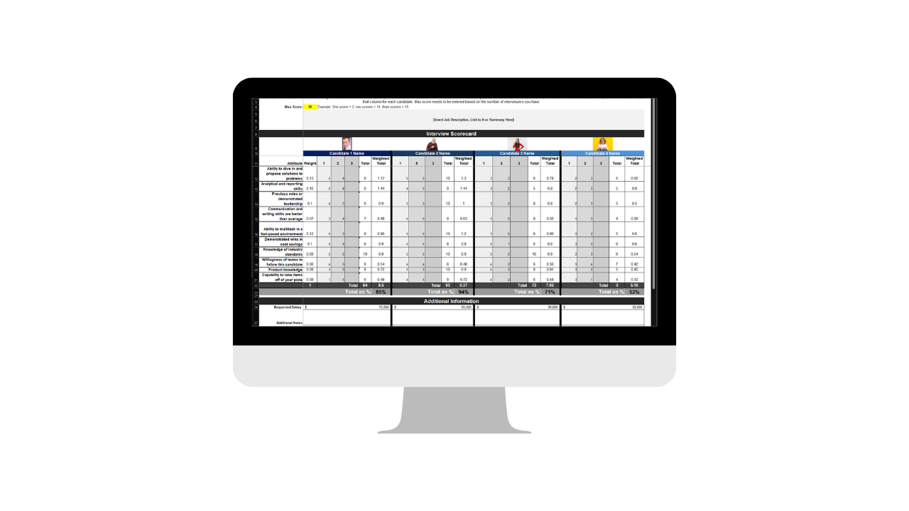Hiring Scorecard and Tracker Template