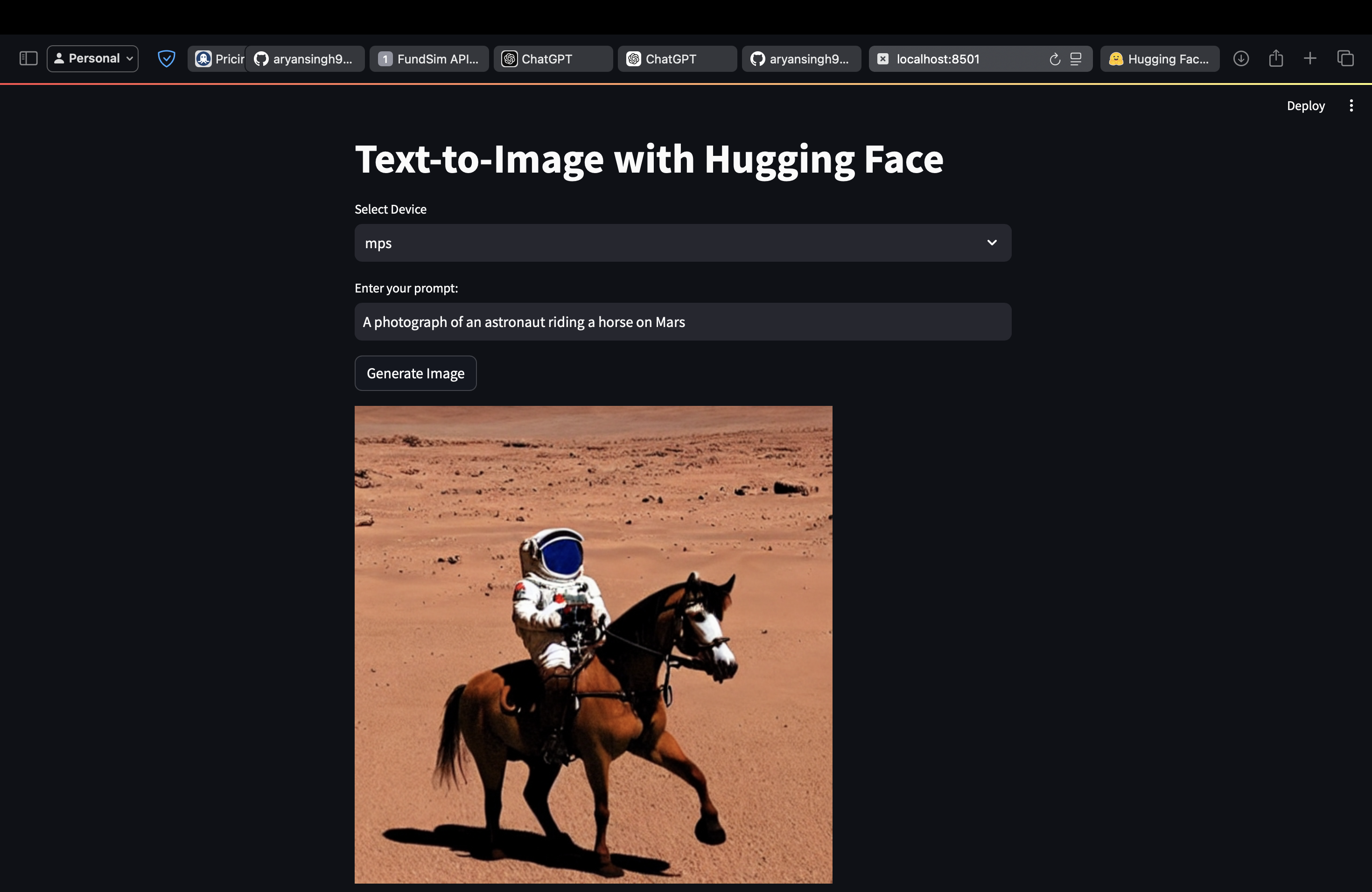 Generated Image: Astronaut on Mars