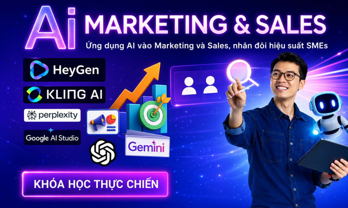Khóa Học AI Ứng Dụng Vào Marketing Và Sales Giúp Nhân Đôi Hiệu Suất SMEs