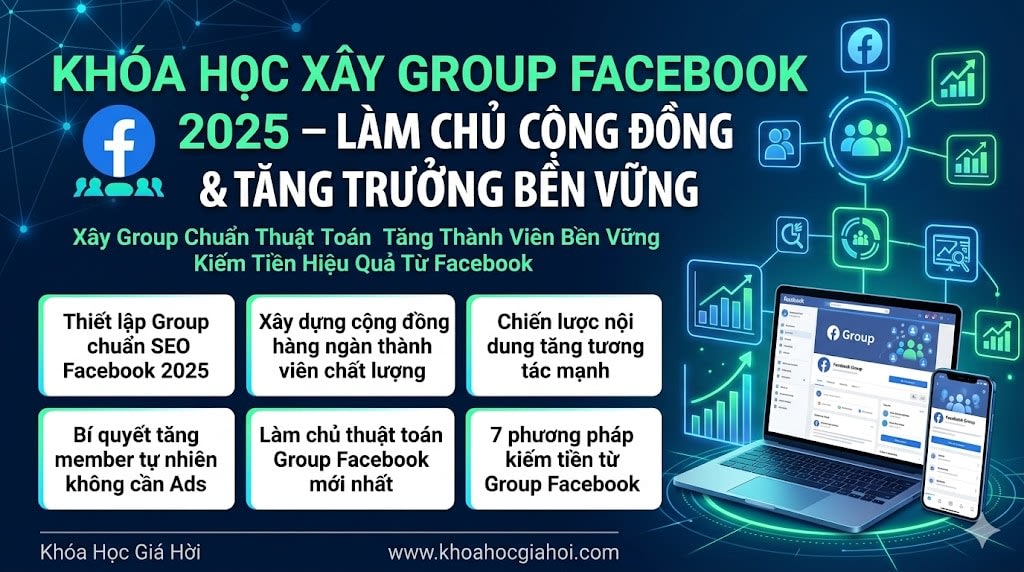 Khóa Học Xây Group Facebook 2025 – Làm Chủ Cộng Đồng & Tăng Trưởng Bền Vững