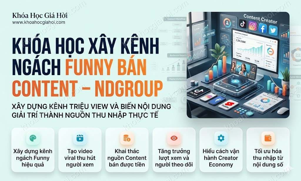 Khóa Học Xây Kênh Ngách FUNNY Bán CONTENT – NDGroup