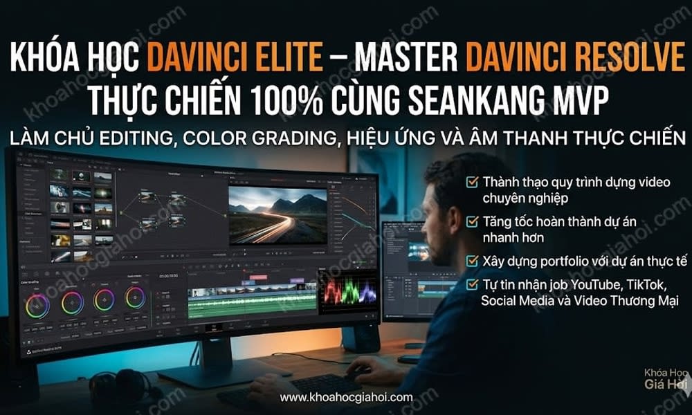 Khóa Học Davinci Elite – Master Davinci Resolve Thực Chiến 100% Cùng Seankang Mvp