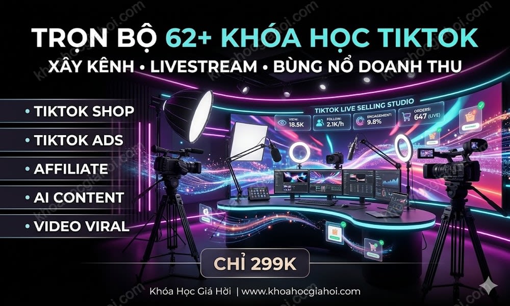 Trọn Bộ 62+ Khóa Học TikTok – Học Trọn Đời, Cập Nhật Liên Tục Miễn Phí