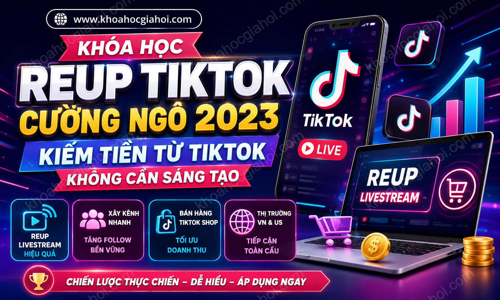 Khóa Học Reup Tiktok Cường Ngô 2023