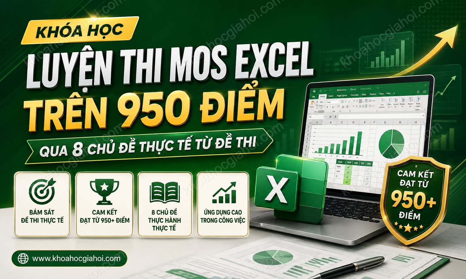 Khóa Học Luyện Thi Mos Excel Trên 950 Điểm Qua 8 Chủ Đề Thực Tế Từ Đề Thi