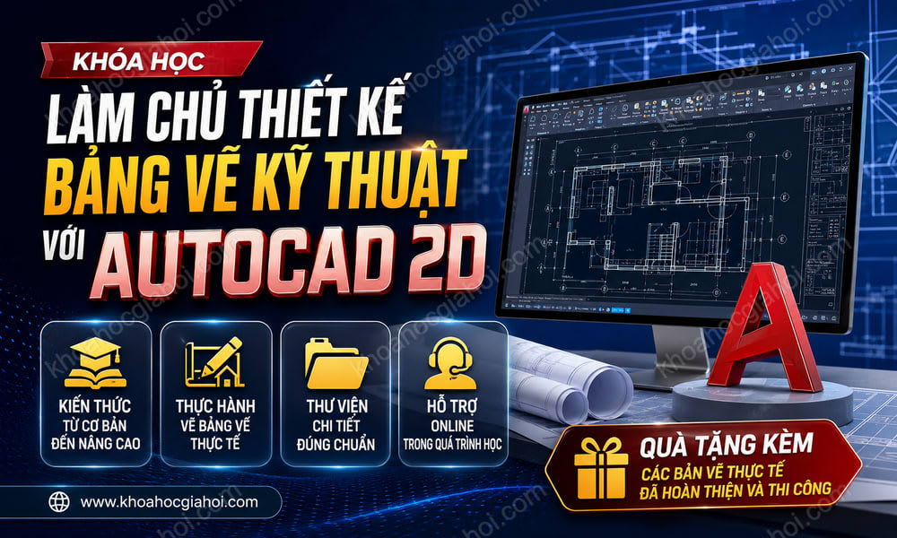Khóa Học Làm Chủ Thiết Kế Bảng Vẽ Kỹ Thuật Với Autocad 2D