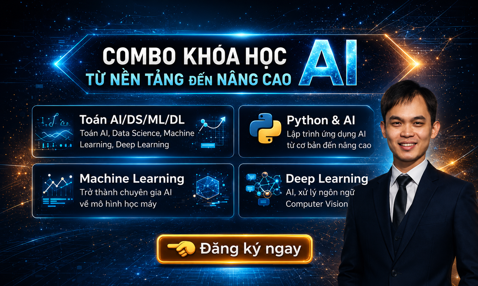 Combo 9 Khóa Học Toàn Diện Trí Tuệ Nhân Tạo – Chinh Phục AI Từ Cơ Bản Đến Nâng Cao Cùng Việt Nguyễn AI Combo 9 Khóa Học Toàn Diện Trí Tuệ Nhân Tạo – Chinh Phục AI Từ Cơ Bản Đến Nâng Cao Cùng Việt Nguyễn AI