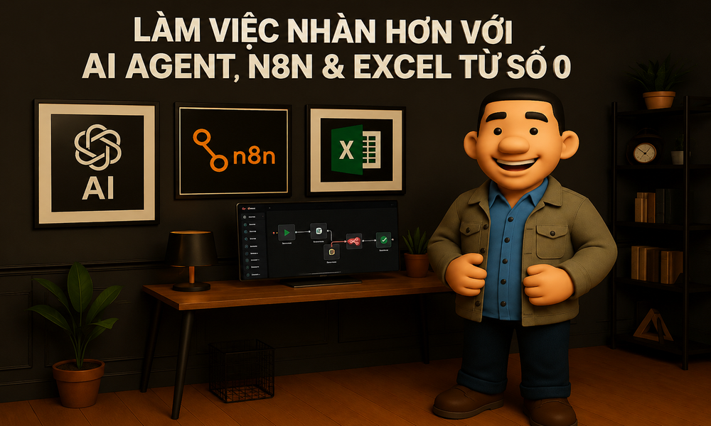 Khóa Học Làm Việc Nhàn Với AI Agent, N8n & Excel Từ Số 0