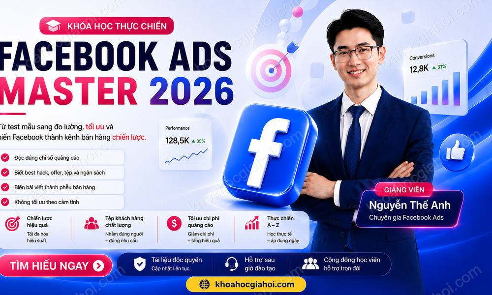 Khóa Học Thực Chiến Quảng Cáo Facebook Master Cùng Nguyễn Thế Anh Mới Nhất 2026