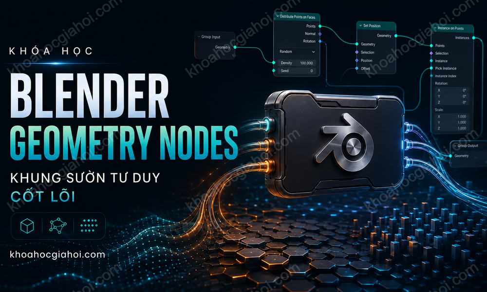 Khóa Học Blender Geometry Nodes: Khung Sườn Tư Duy Cốt Lõi