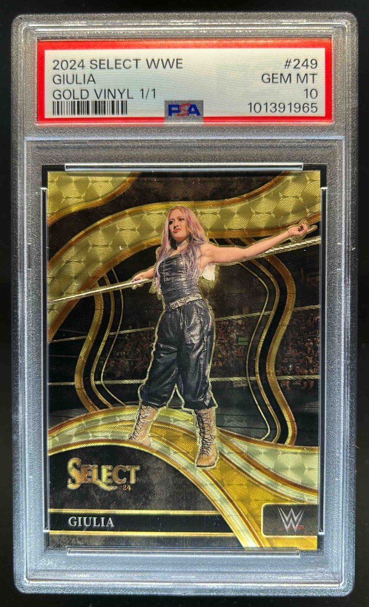 2024 Select WWE Giulia Gold Vinyl Prizm RC Ringside #1/1 PSA 10
