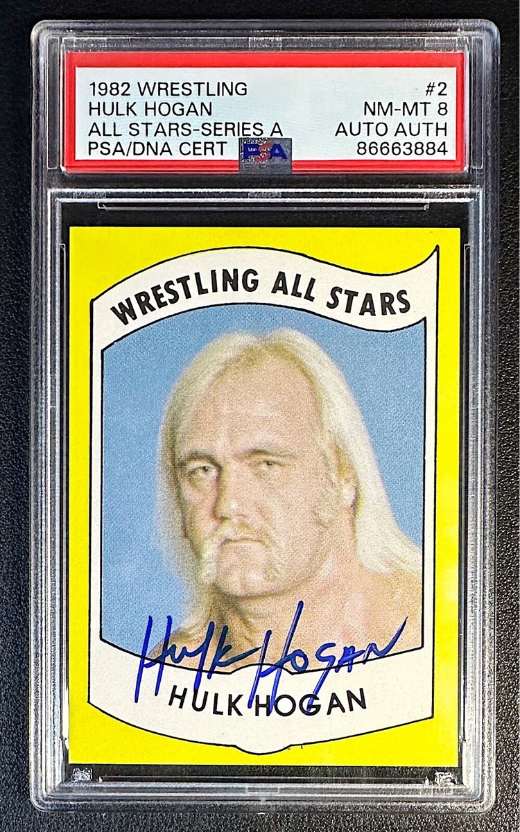 HULK HOGAN PSA 8 1982 WRESTLING ALL STARS SERIES A #2 SIGNED DNA AUTO ROOKIE RC
