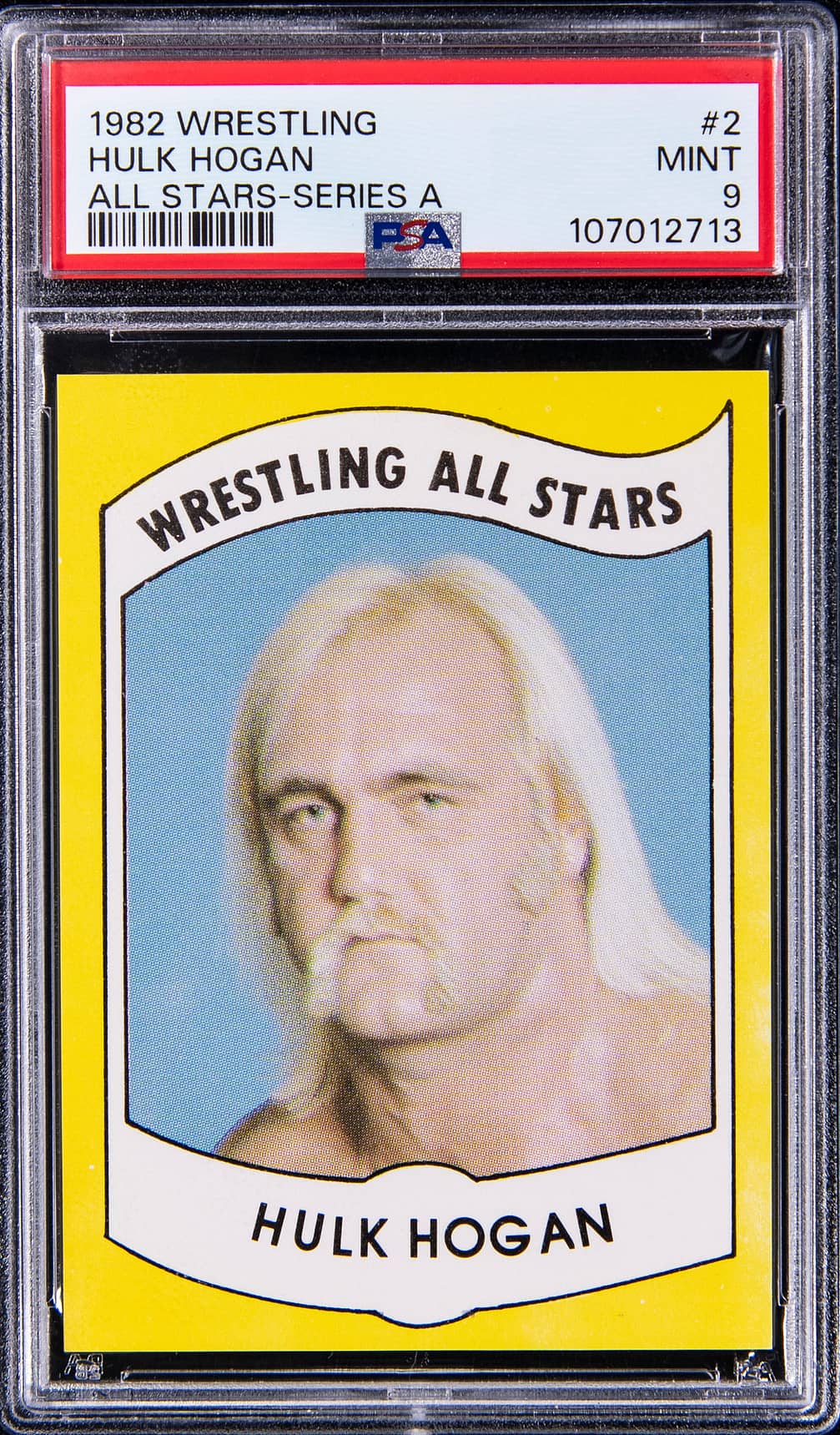 1982 Wrestling All-Stars Series A #2 Hulk Hogan Rookie Card - PSA MINT 9