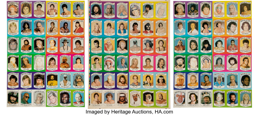 1982-83 Wrestling All-Stars Uncut Sheets Lot of 3