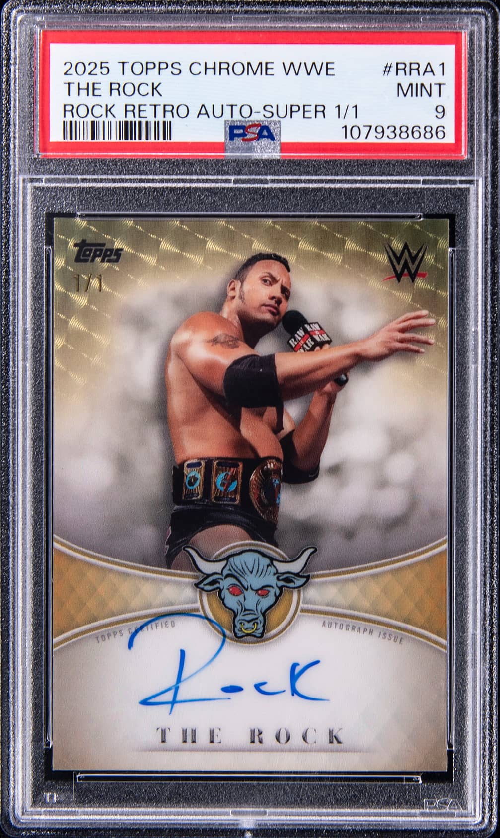 2025 Topps Chrome WWE The Rock Retrospective Autographs SuperFractor #RRA-1 Dwayne 