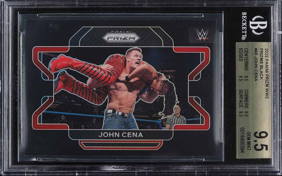 2022 Panini Prizm WWE Black John Cena 1/1 #45 BGS 9.5 GEM MINT