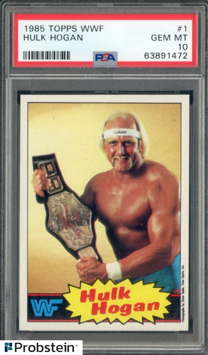 1985 Topps WWF Wrestling #1 Hulk Hogan RC Rookie HOF PSA 10 GEM MINT