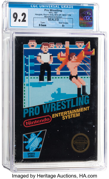 Pro Wrestling - CGC 9.2 A+ Sealed [Hangtab, 2 Code, First Production], NES Nintendo 1987 USA