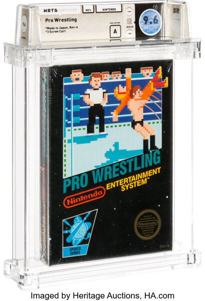 Pro Wrestling - Wata 9.6 A Sealed [Rev-A, Round SOQ, Last Production], NES Nintendo 1987 USA....
