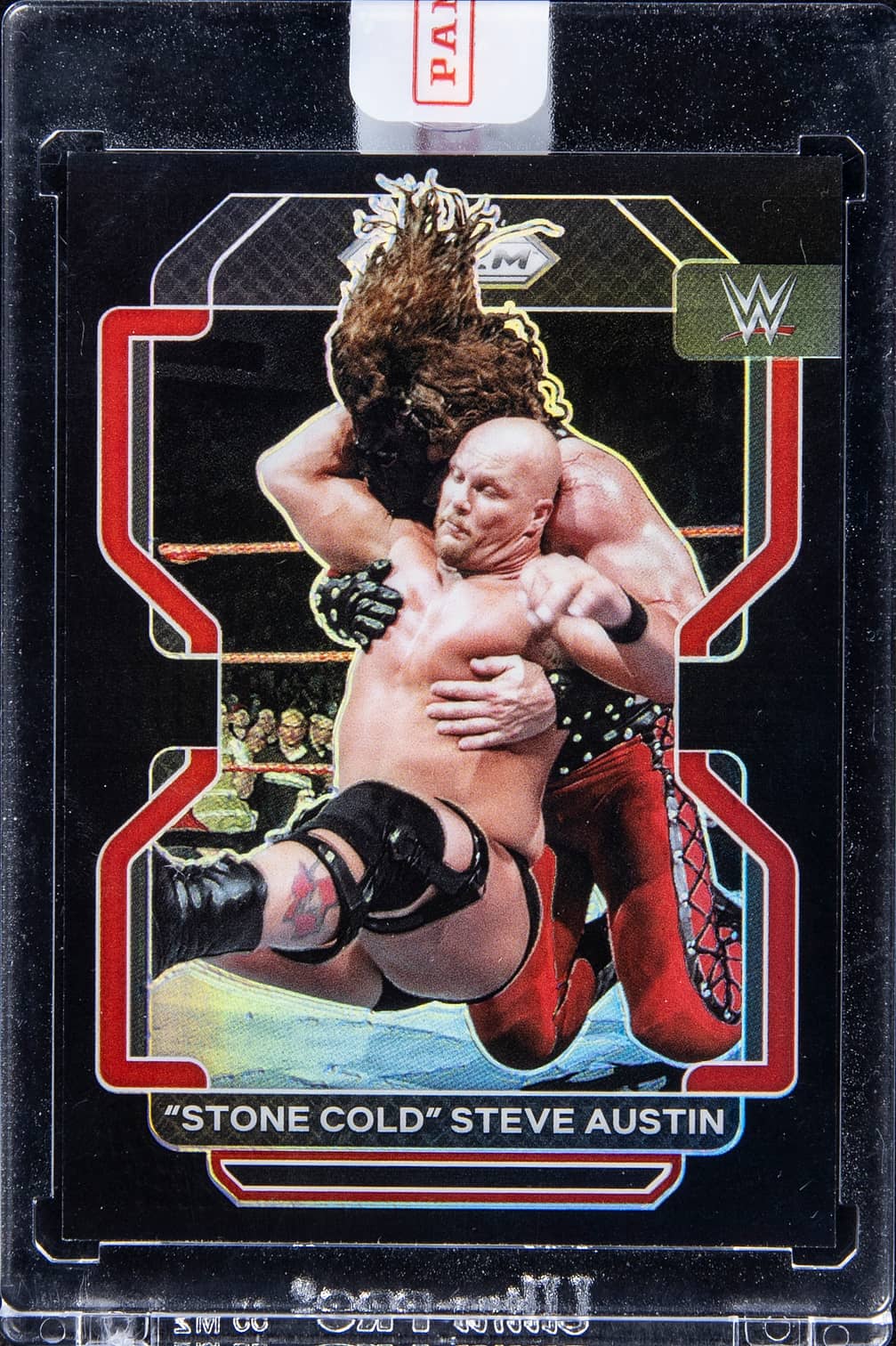 2022 Panini Prizm WWE Black Prizm #192 Stone Cold Steve Austin (#1/1) - Panini Encased