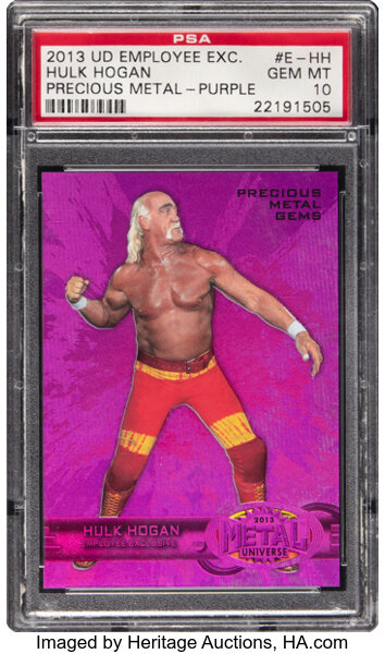 2013 Upper Deck Employee Exclusive Hulk Hogan (Precious
Metal-Purple) #E-HH PSA Gem Mint 10 - #'d 029/125 - Pop Four!
