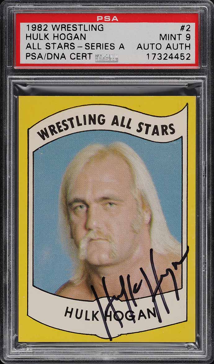 1982 Wrestling All-Stars Series A Hulk Hogan ROOKIE RC PSA/DNA AUTO #2 PSA 9 MT