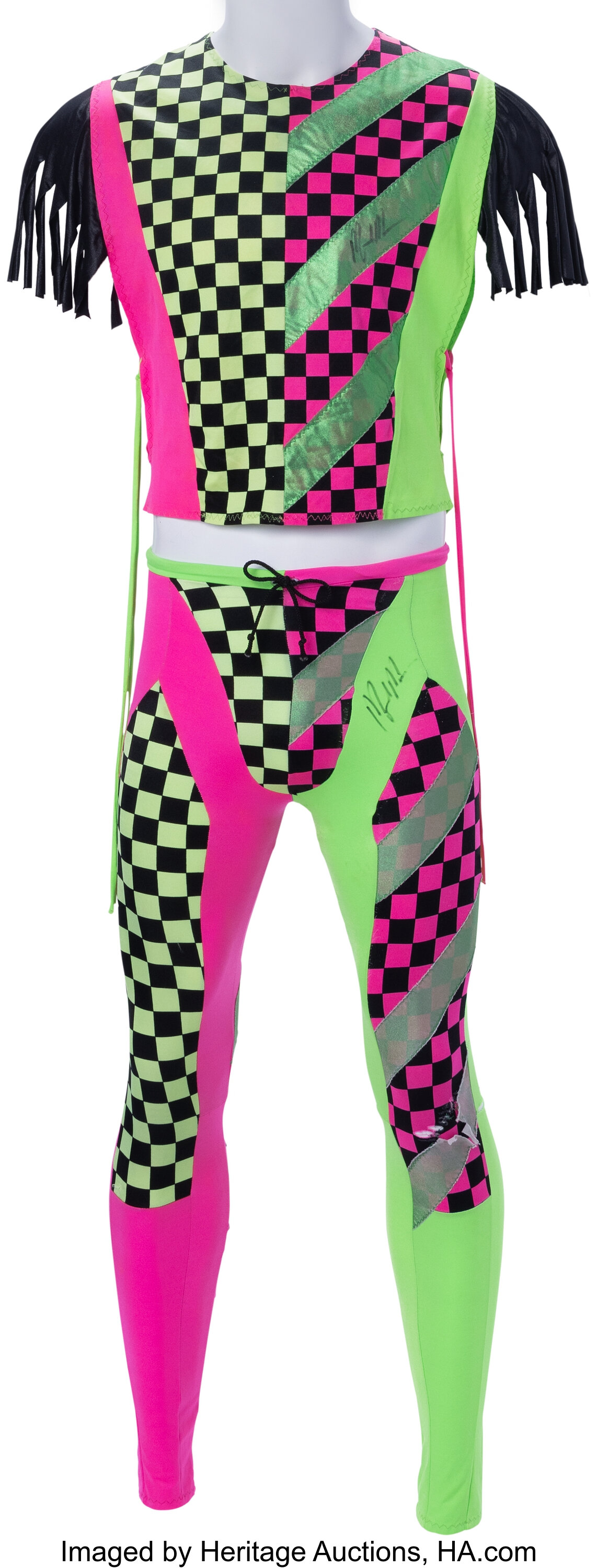 1990 Macho Man Randy Savage Ring Worn & Twice Signed Outfit from The Macho Man Randy Savage Collection - Worn During Main Event.