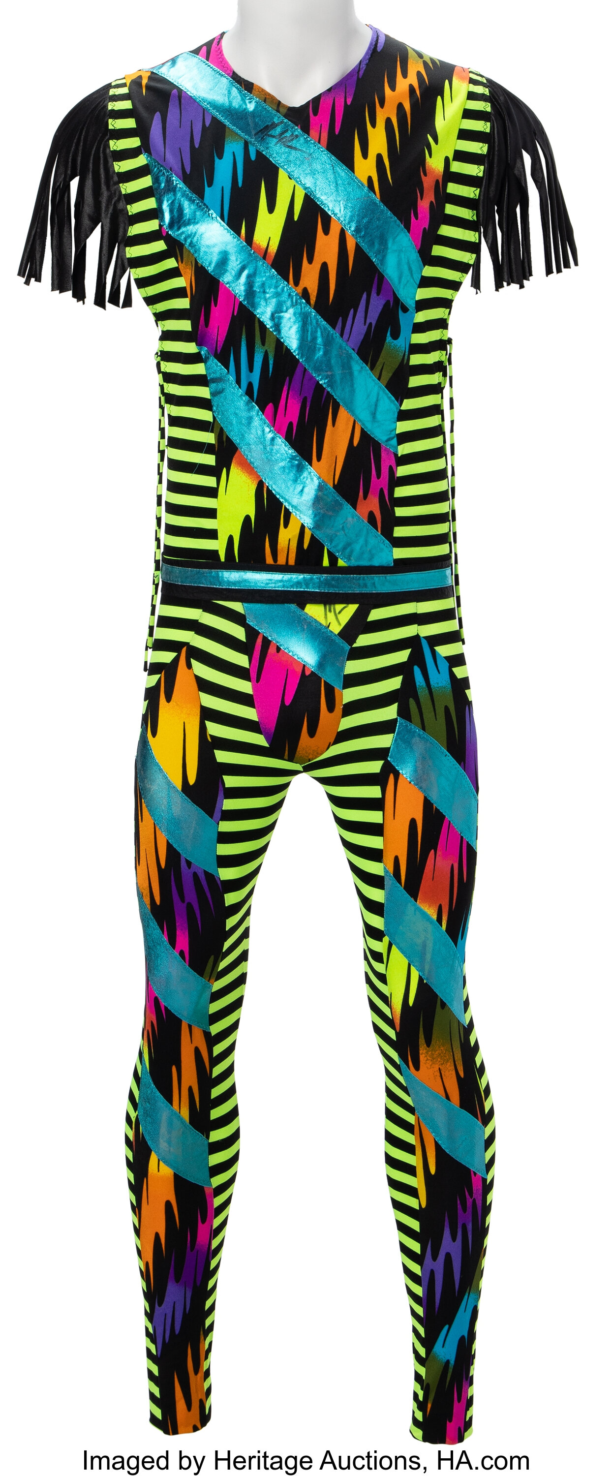 1990 Macho Man Randy Savage Worn & Twice Signed Outfit from The Macho Man Randy Savage Collection - Used in Appearance on The .