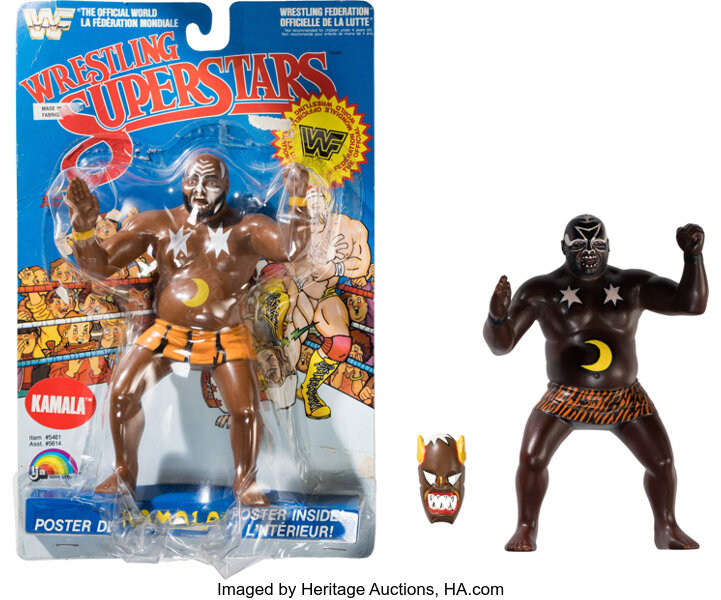WWF Wrestling Superstars Kamala Painted Hardcopy, Carded Figure & Case (LJN/Grand Toys, 1987).... (Total: 2 Items)