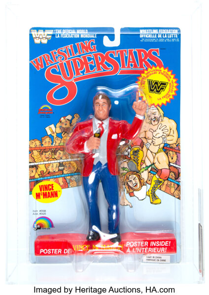 WWF - Vince McMahon AFA 85 (NM+) - Series 4 / 28 Back C80/B90/F90 - (LJN, 1987).