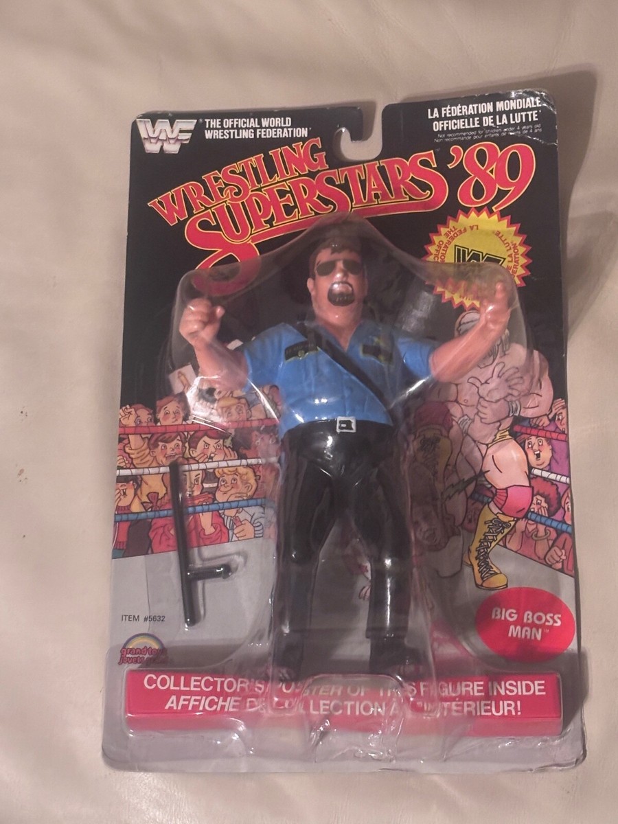 New very rare vintage 1989 black card LJN toys wrestling figure big bossman moc