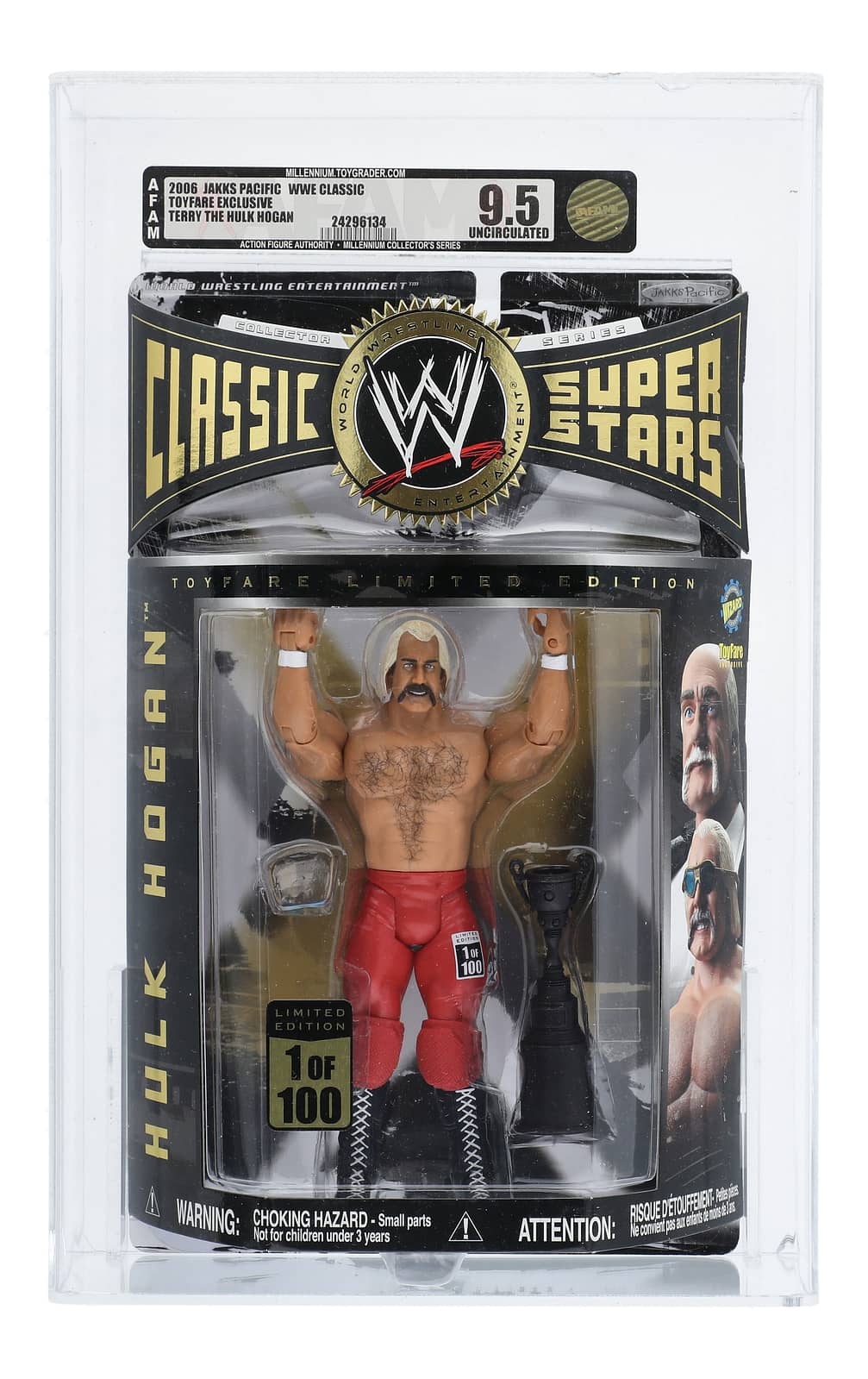 2006 Jakks Pacific WWE Classic Toyfare Limited Edition Terry The Hulk Hogan Uncirculated Factory-Sealed Action Figure (#/100) - AFAM 9.5