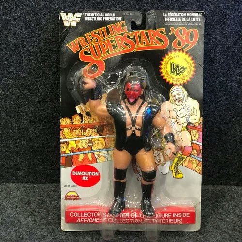 Vintage 1989 LJN WWF Wrestling Superstars 8-inch Demolition Ax action figure by Grand Toys — full front view of classic rubber 8" Demolition Ax collectible, LJN-era WWE wrestling toy ideal for vintage wrestling memorabilia collectors