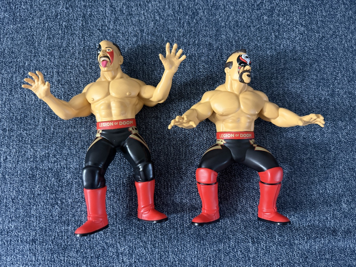Front view of Big Rubber Guys Animal resin sample prototype figure Road Warriors Legion of Doom collectible highlighting muscular sculpt ring attire and close texture detail of the resin prototype
