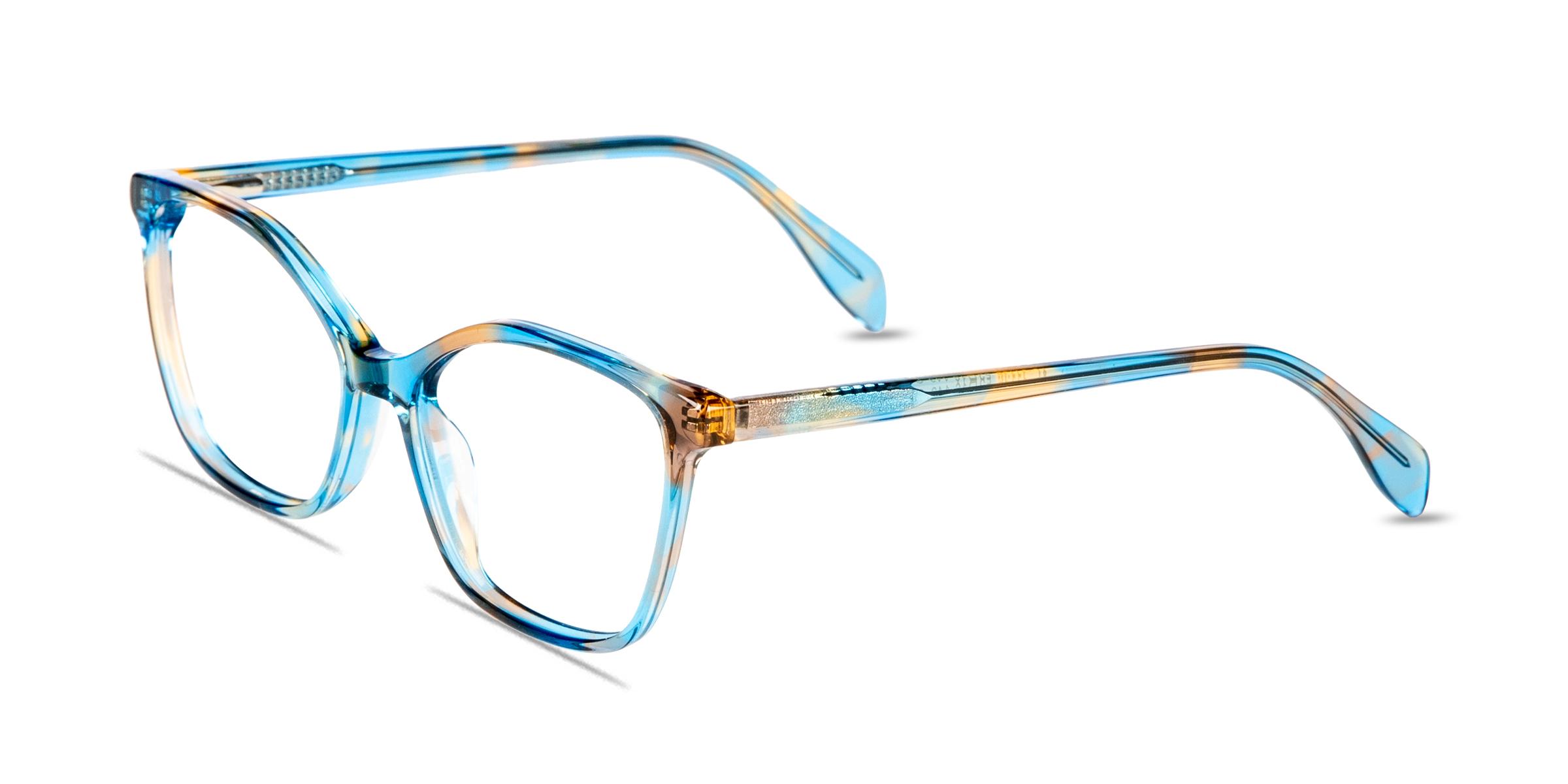 cat eye glasses blue