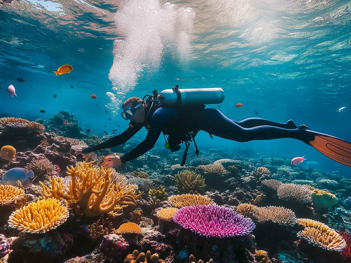 Diving in the waters of the Mexican Caribbean