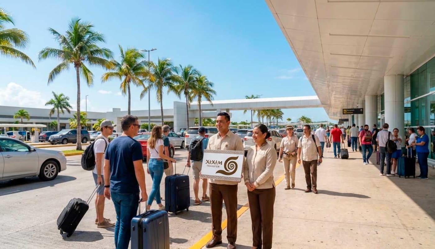 Xixim Transfer team welcoming passengers at the airport