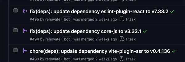 renovate pull requests