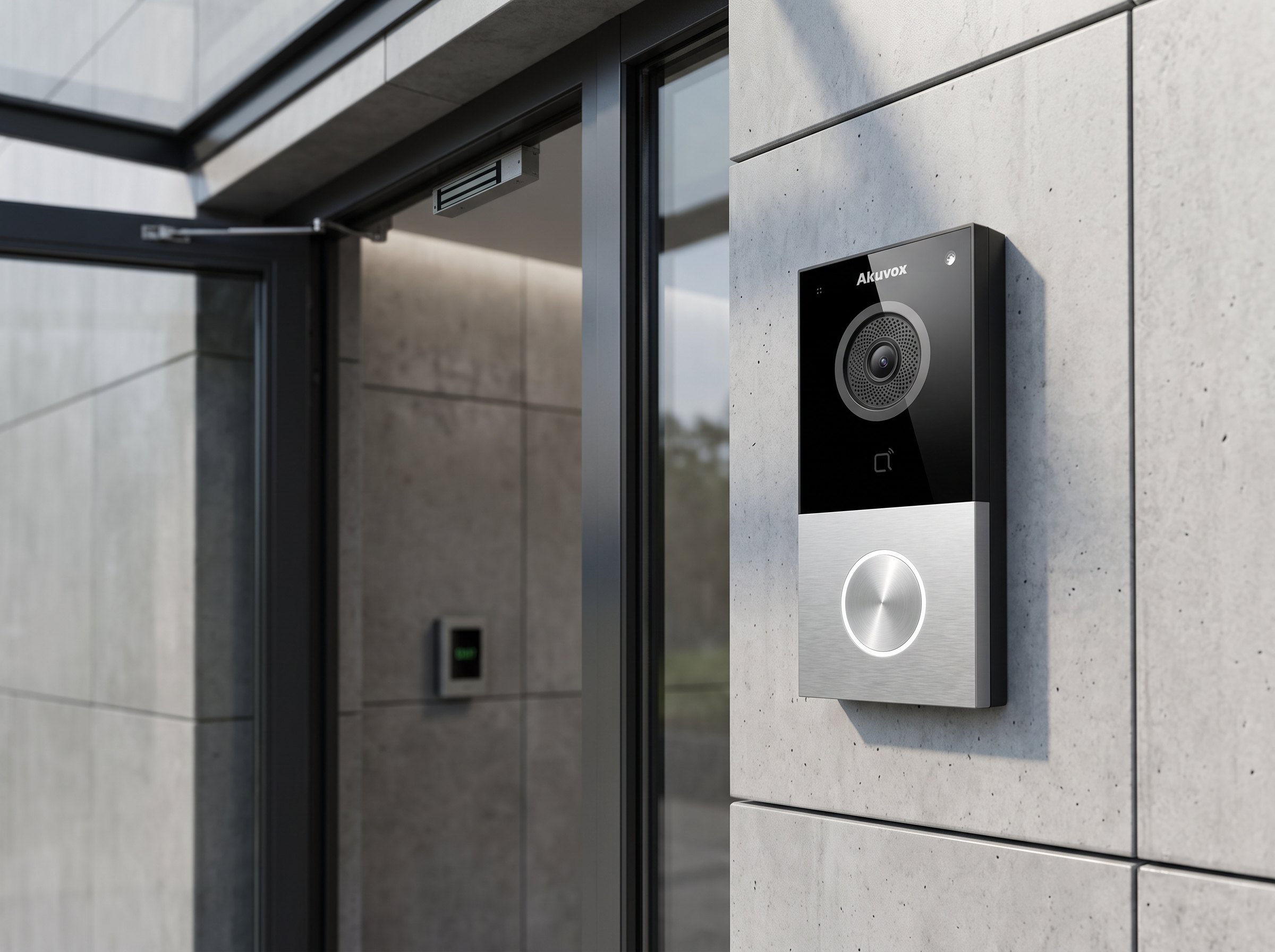 Doorbell AKUVOX E12W con WiFi, NFC y lector MIFARE