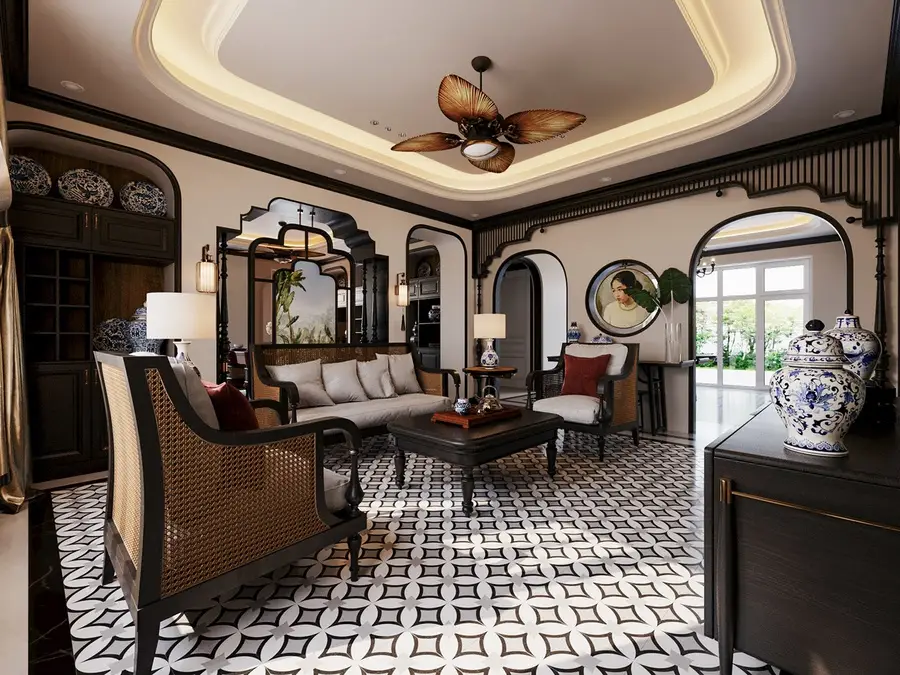Nội Thất Indochine Kết Hợp Tinh Hoa Đông Tây Trong Không Gian Sống