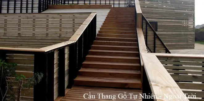 Gỗ biến tính trong thi công cầu thang gỗ ngoài trời