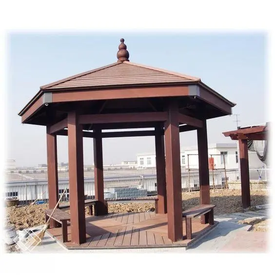 Thi công chòi gỗ nhựa sân vườn