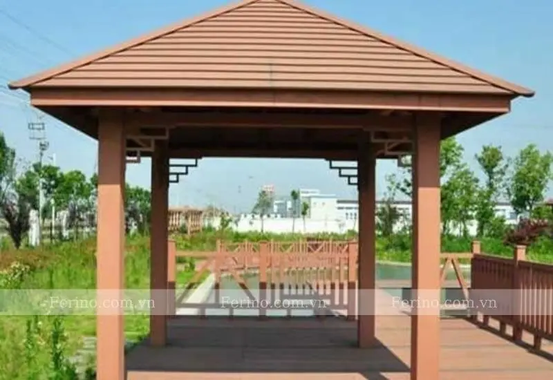 Thi công chòi gỗ nhựa sân vườn