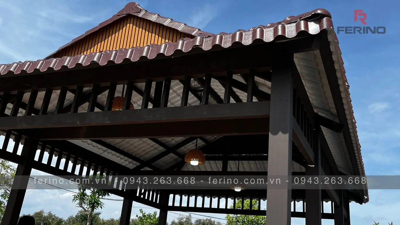 Thi công chòi gỗ nhựa sân vườn
