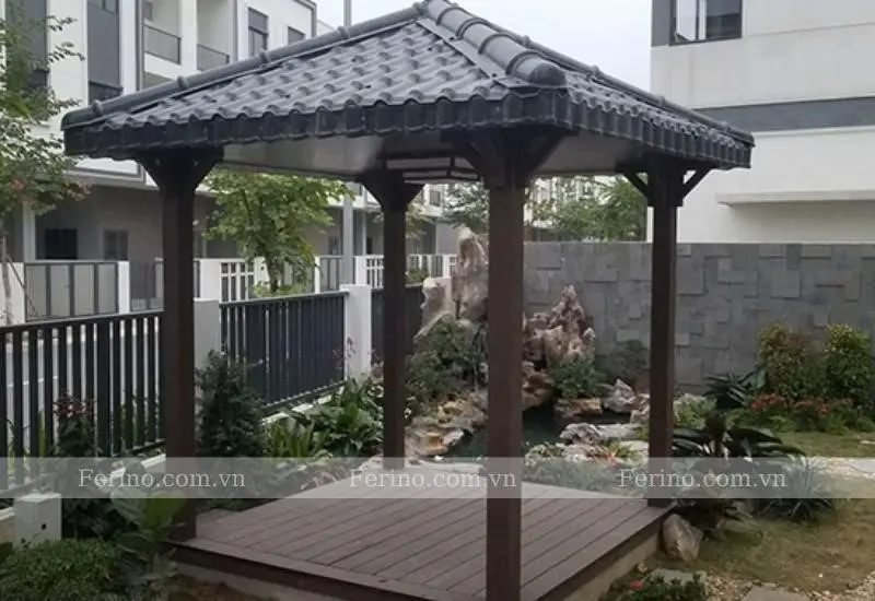 Thi công chòi gỗ nhựa sân vườn