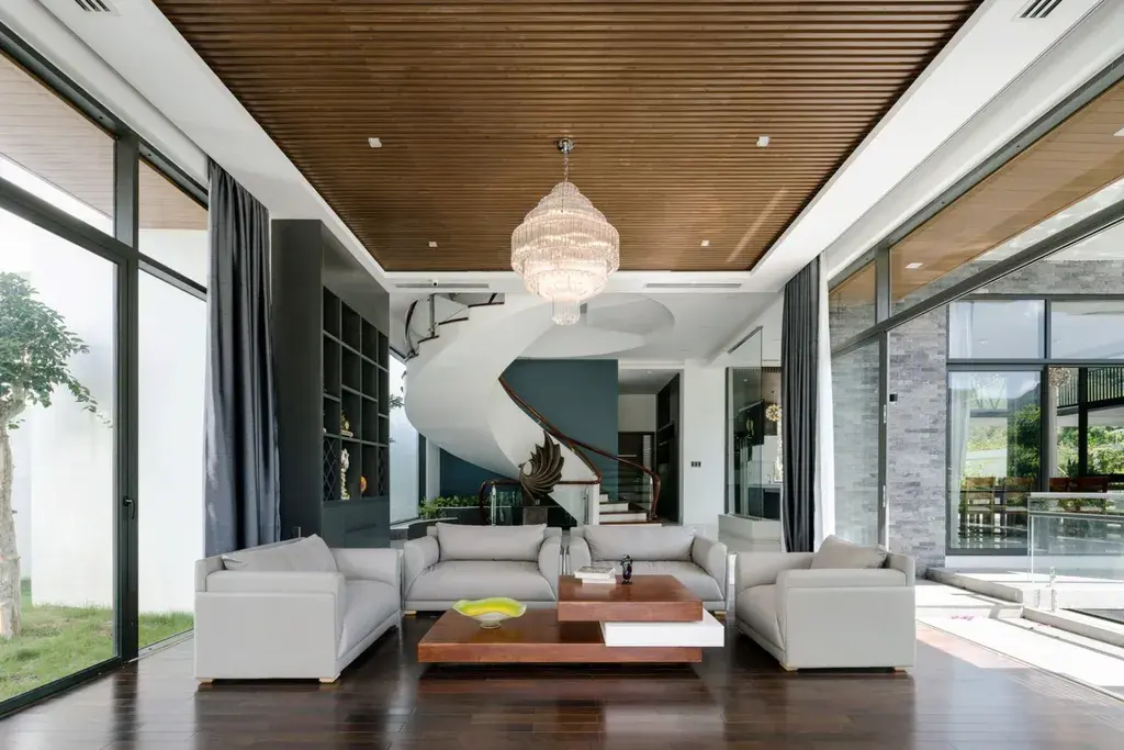 Hoàn thiện nội thất phòng khách Biệt thự sân vườn Củ Chi mang phong cách Modern (Hiện đại)