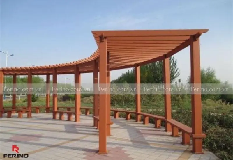 Pergola gỗ nhựa - Giải pháp thẩm mỹ và bền vững cho không gian ngoại thất hiện đại