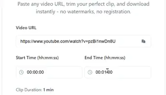 VideoClipper: Set start and end times demonstration