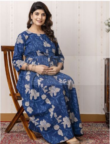 Tie and Dye Print Maternity Dress