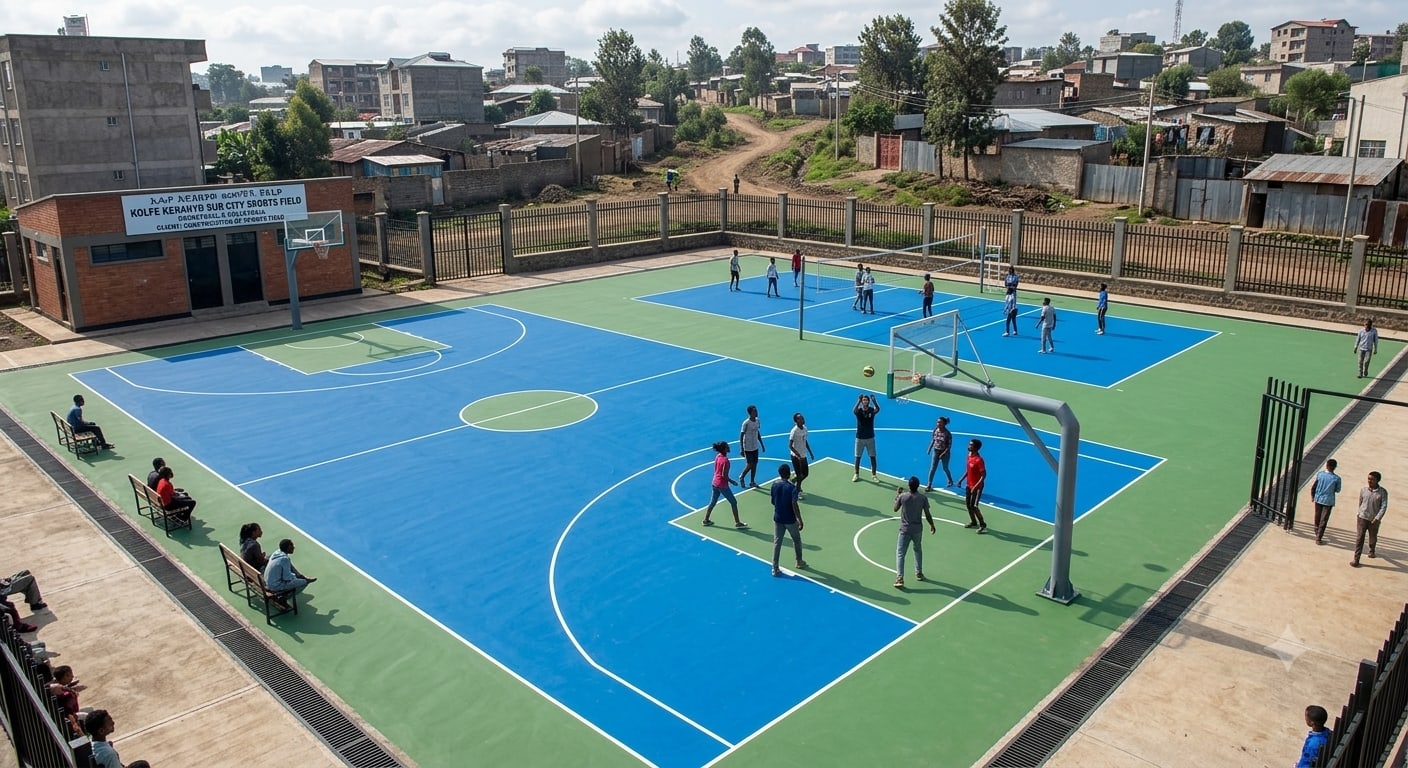 Basketball & Volleyball Sports Field